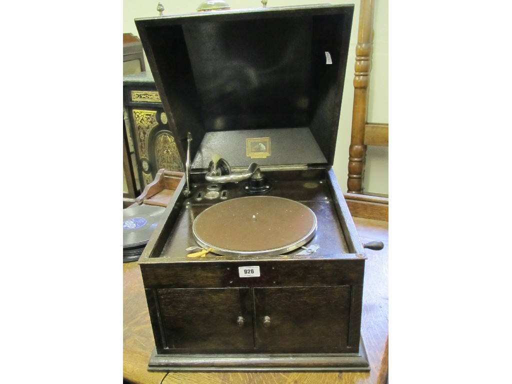 Appraisal: H M V gramophone with vinyl records