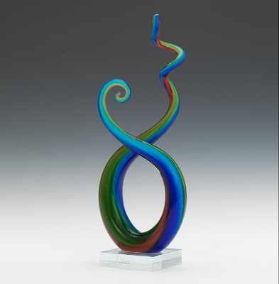 Appraisal: A Murano Glass Sculpture Multicolor glass sculpture in a gracefully