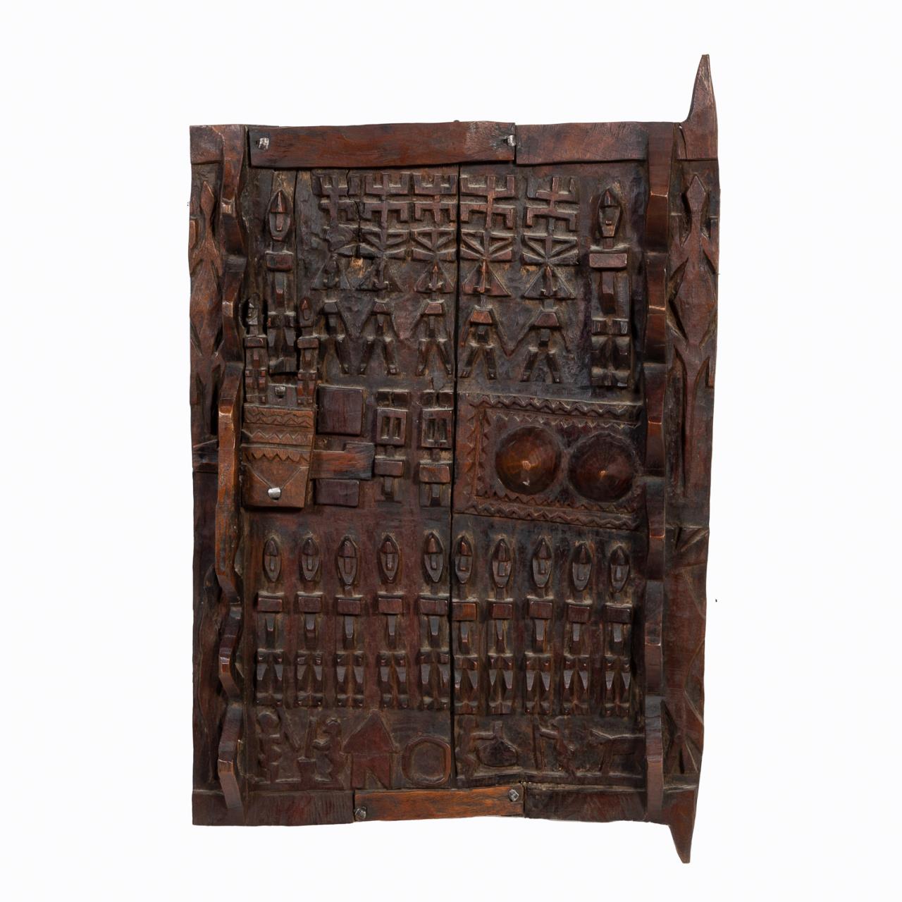 Appraisal: CARVED WOOD GRANARY DOOR DOGON MALI Dogon Mali wood granary