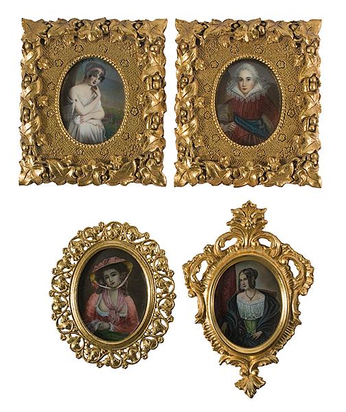 Appraisal: EUROPEAN MINIATURE PORTRAITS Late th early th century European miniature