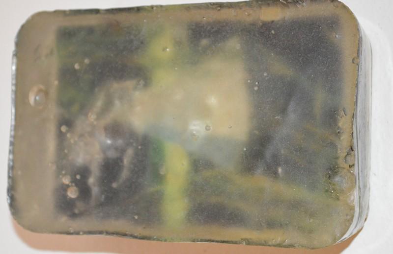 Appraisal: LORETTA QUINN BRICK POSTCARD SEMI OPAQUE RESIN X X CM