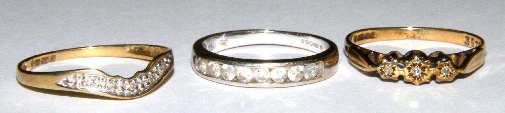 Appraisal: Three stone ct diamond ring and two ct rings