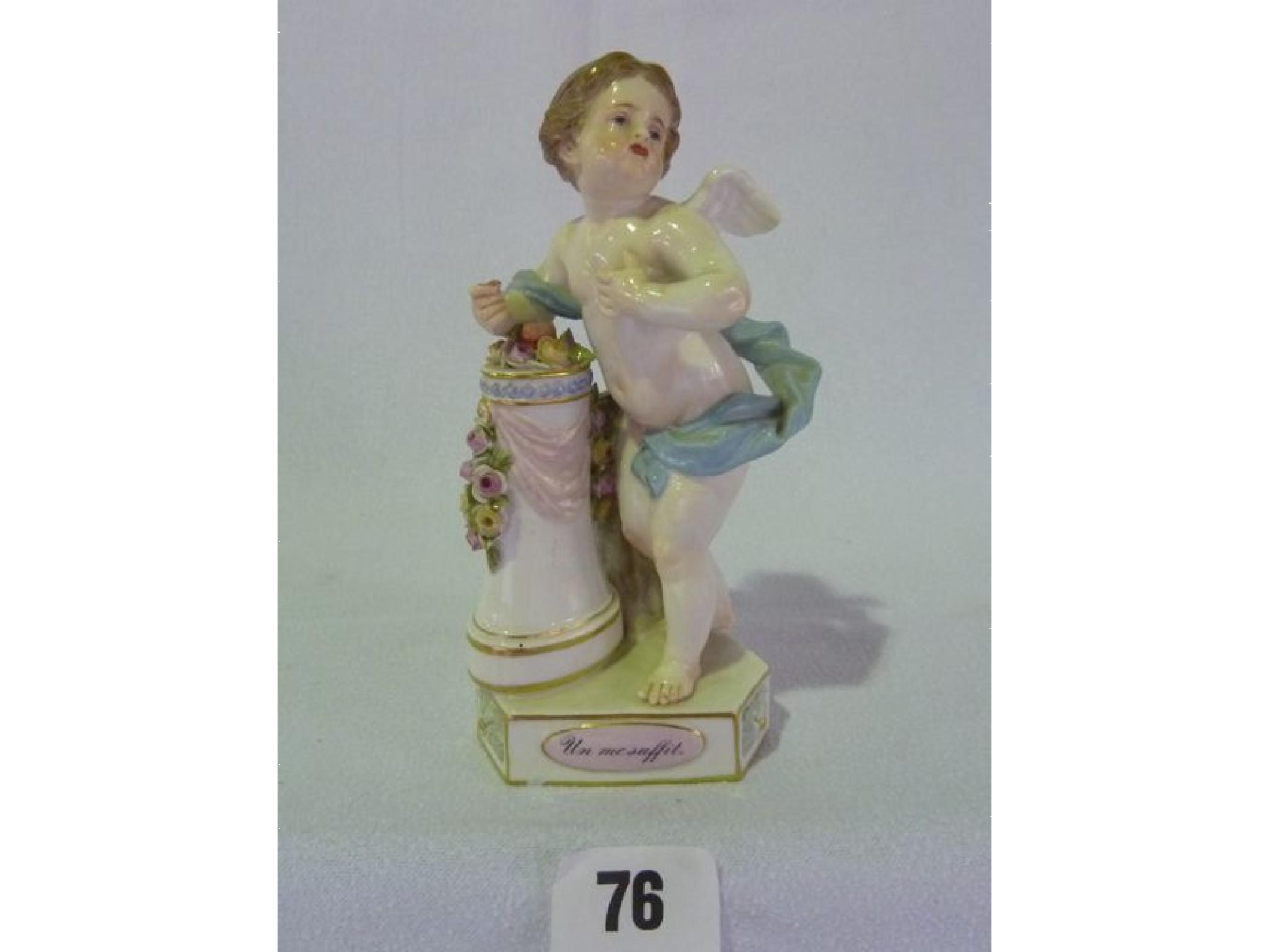 Appraisal: A Meissen figure of a cherub emblematic of summer incised