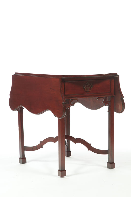 Appraisal: CHIPPENDALE PEMBROKE TABLE American - mahogany pine and chestnut Porringer