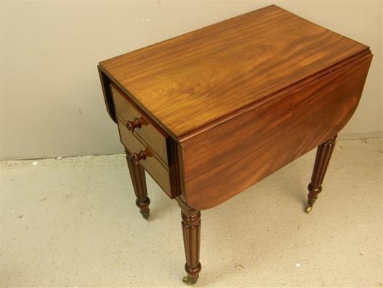 Appraisal: th century mahogany Pembroke table with double drawer h w