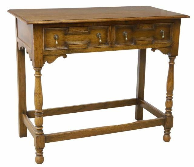 Appraisal: English William and Mary style oak hall table early th