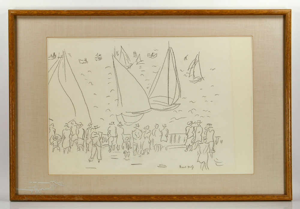 Appraisal: - After Dufy Sail Boats Line Drawing After Dufy Sail