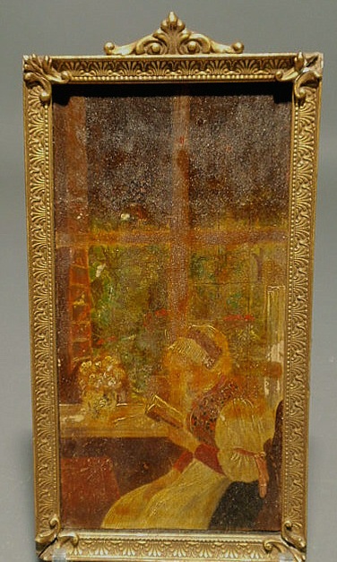 Appraisal: Oil on wood panel painting late th c of a