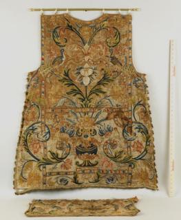 Appraisal: Early Embroidered Vestment Panel Early embroidered vestment panel probably the