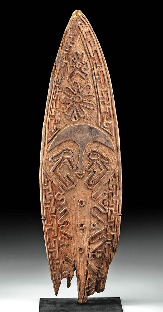 Appraisal: th C Papua New Guinea Polychrome Wood Gope Board Oceania