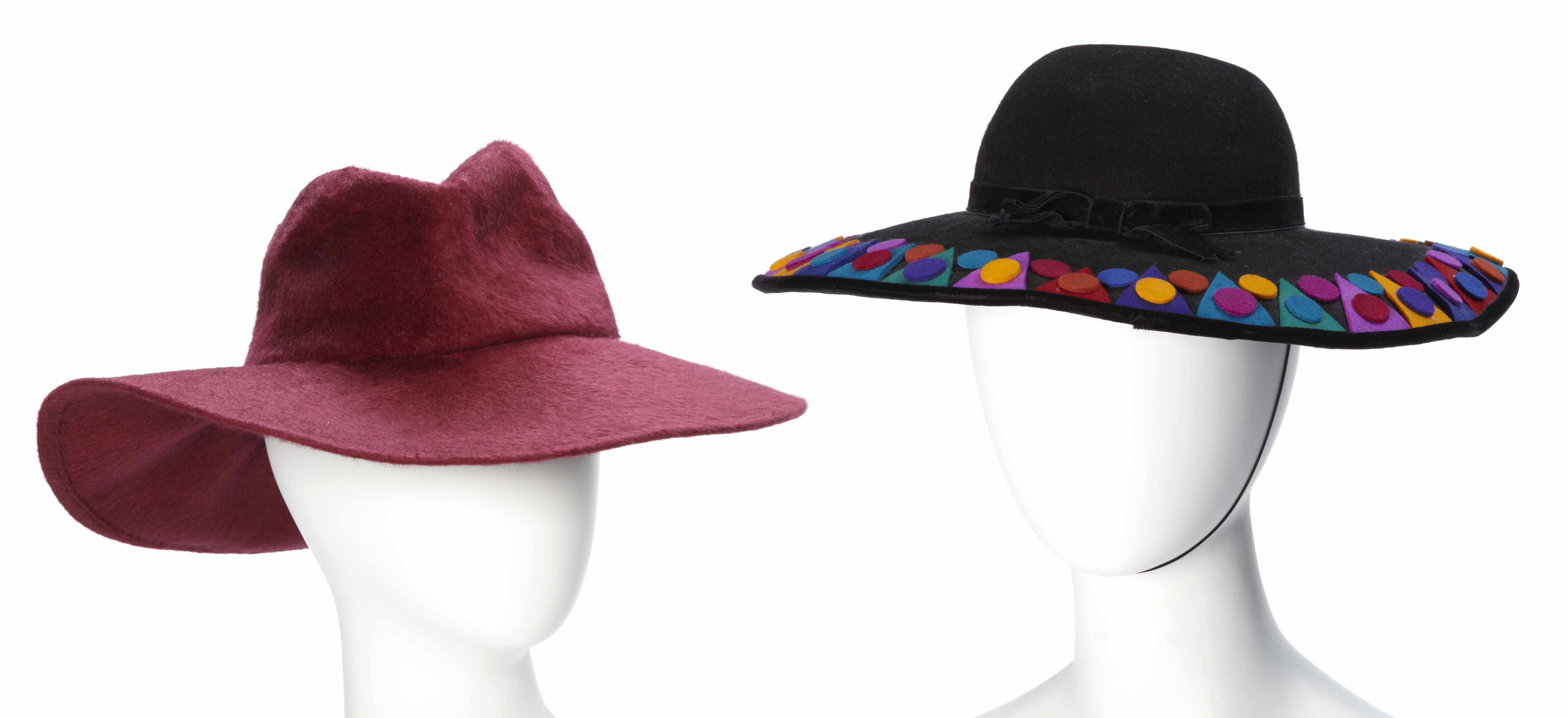 Appraisal: A Patricia Underwood burgundy hat diameter in together with a