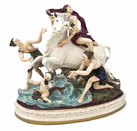 Appraisal: A Capodimonte Porcelain Figural Group depicting Europa's abduction by Zeus