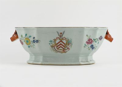 Appraisal: A Chinese famille rose armorial tureen base decorated with the