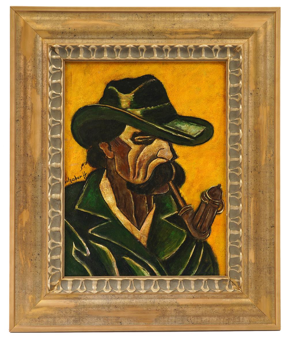 Appraisal: HUGO SCHEIBER 'GENTLEMAN WITH A PIPE' O BHugo Sheiber Austria