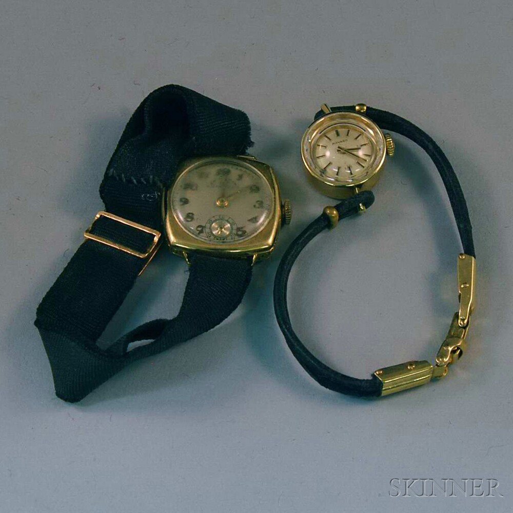 Appraisal: Two Lady's Wristwatches a kt gold Movado on gold and