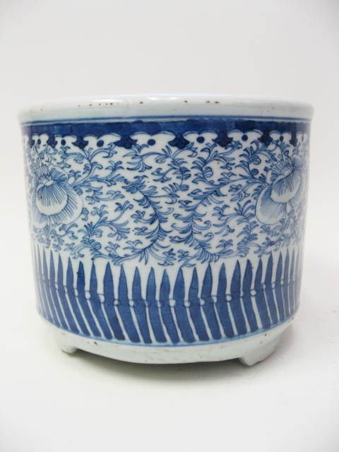 Appraisal: An Early Blue and White Asian Porcelain Cachepot having a