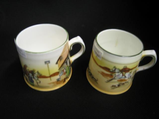 Appraisal: Royal Doulton Coaching Days Seriesware Mugs one has heat crack