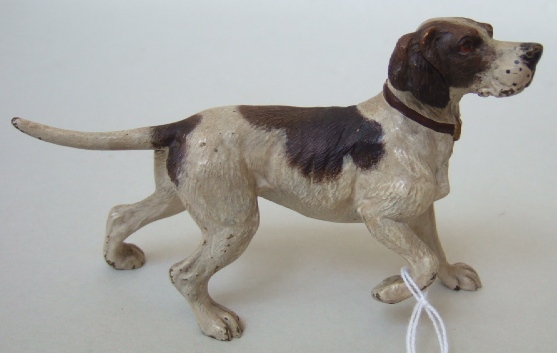 Appraisal: An Austrian cold painted bronze of a Pointer cm Illustrated