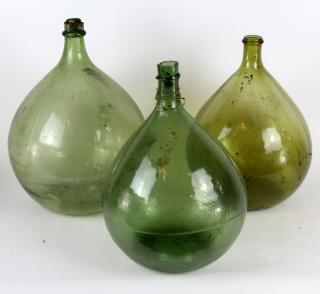 Appraisal: Lot of French glass demi john bottles h- h