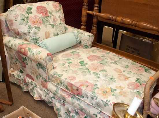 Appraisal: Contemporary floral upholstered fainting couch Estimate - No condition report