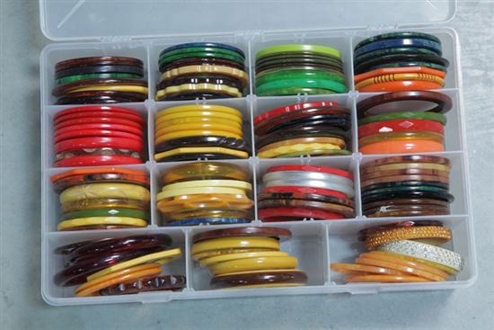 Appraisal: BAKELITE BRACELETS Approximately one hundred and seventeen thin bakelite bracelets