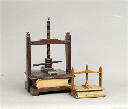 Appraisal: Mahogany Book Press Together with a small oak book press