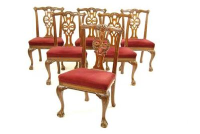 Appraisal: A set of twelve mahogany dining chairs in George III