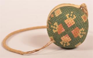 Appraisal: Yarn Work Strawberry and Heart Pin Cushion th Century Yarn