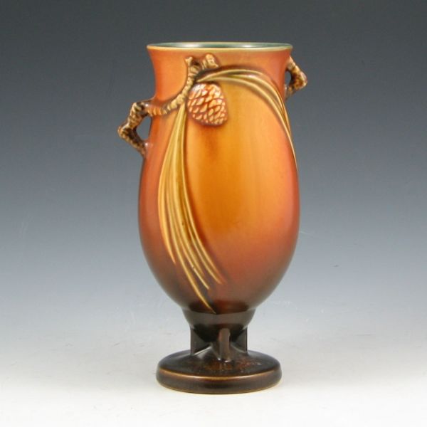 Appraisal: Roseville Pine Cone vase in brown Marked Roseville - There