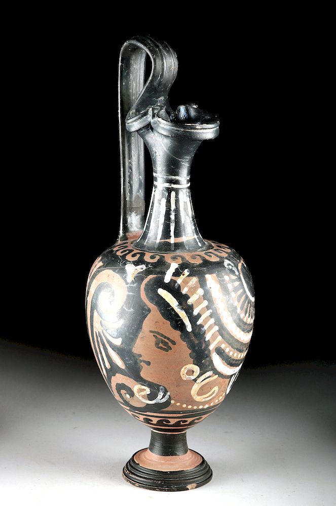 Appraisal: Tall Greek Apulian Trefoil Oinochoe - Lady of Fashion Originally