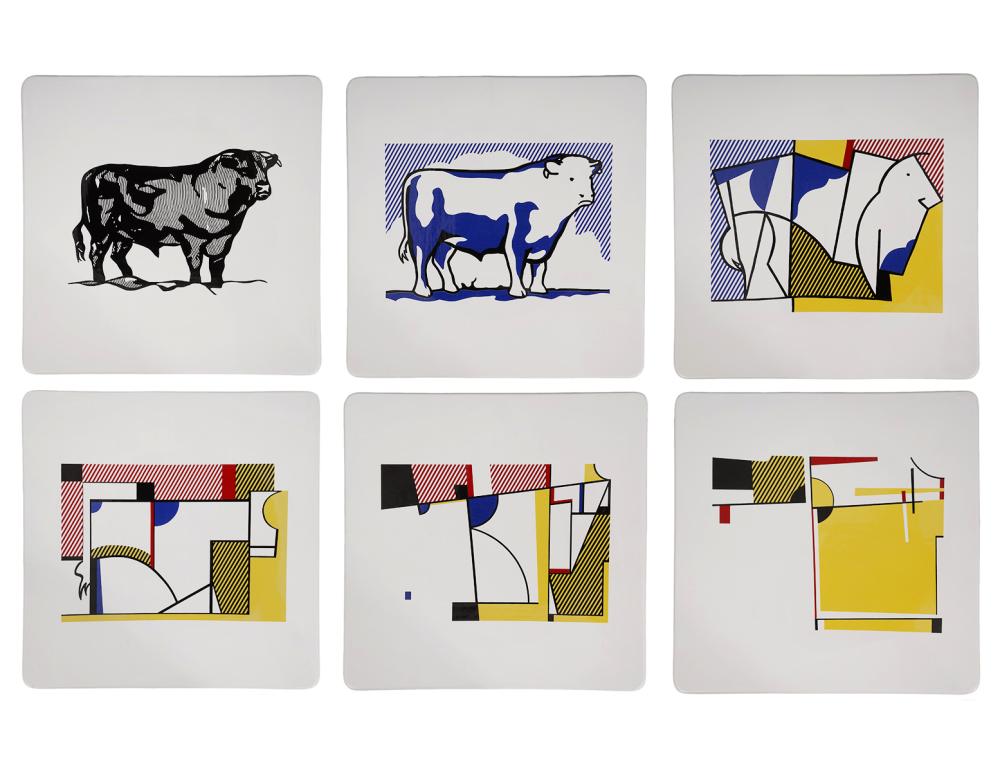 Appraisal: LICHTENSTEIN PLATES BULL PROFILE SERIESRoy Lichtenstein American - Series I-VI