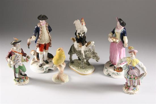 Appraisal: COLLECTION OF CERAMIC FIGURES Including two Spode Bone China Chelsea