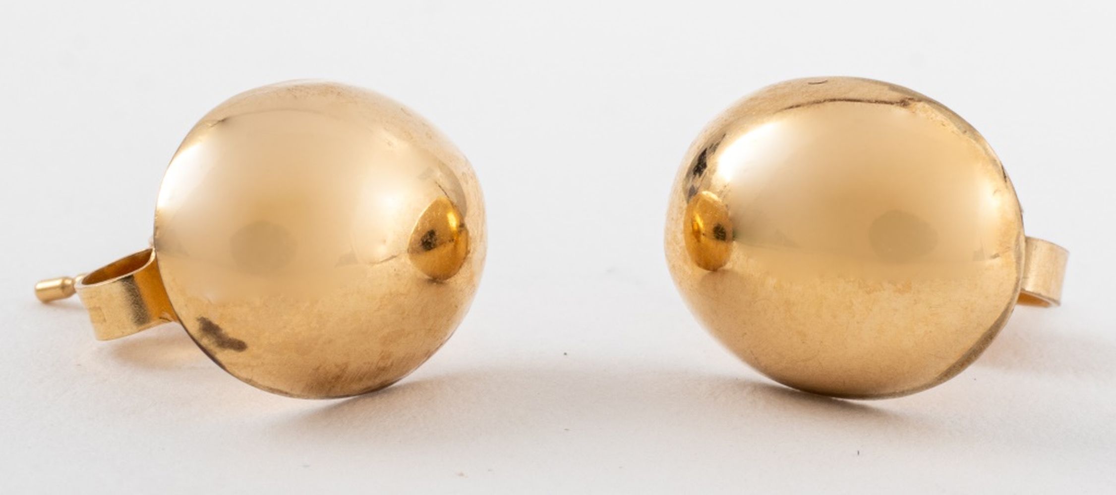 Appraisal: K YELLOW GOLD BEAN EARRINGS Pair of K brightly polished