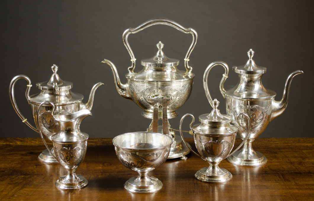 Appraisal: S KIRK SON MAYFLOWER STERLING SILVER COFFEE TEA SERVICE SET