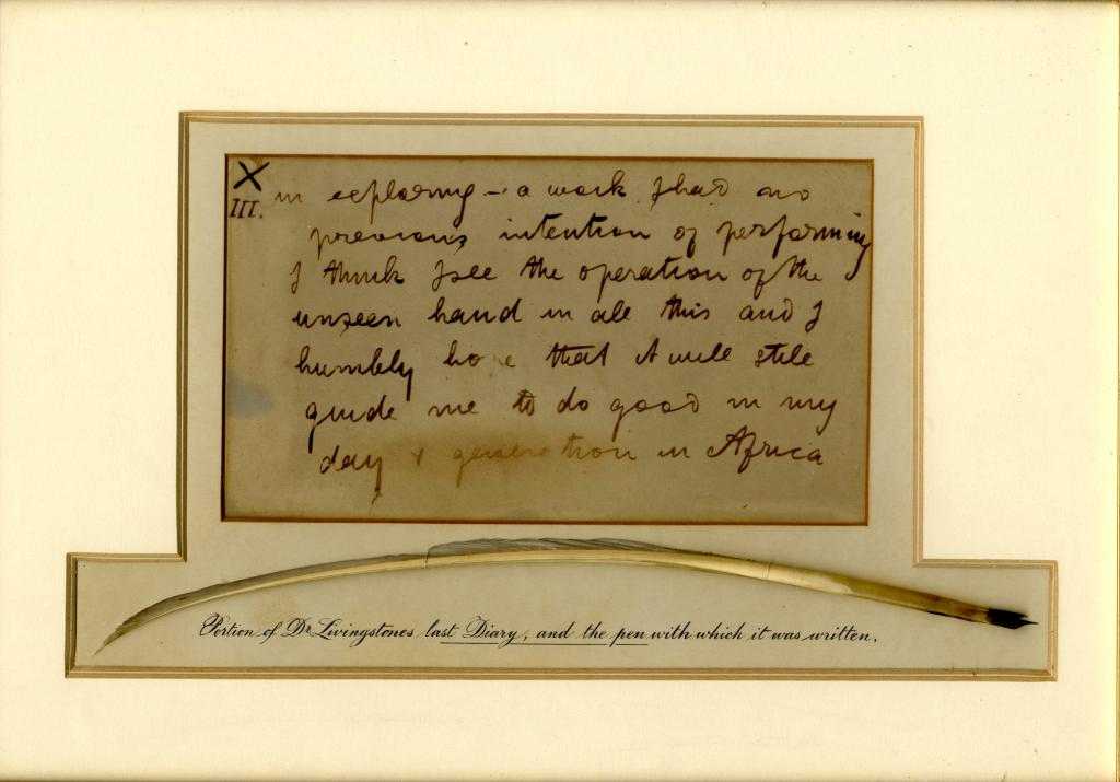 Appraisal: LIVINGSTONE DAVID - AUTOGRAPH NOTE IN EXPLORING - A WORK