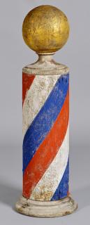 Appraisal: th Century Painted Barber Pole Polychrome painted wooden barber pole