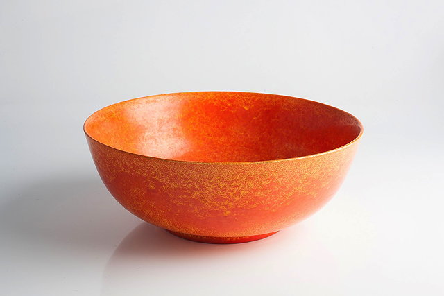 Appraisal: Pilkingtons Royal LancastrianBowlmottled orange glazeimpressed manufacturer's marks and numbered '