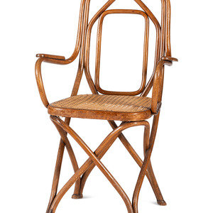 Appraisal: A Beech Bentwood Armchair Likely Designed by August Thonet Austrian