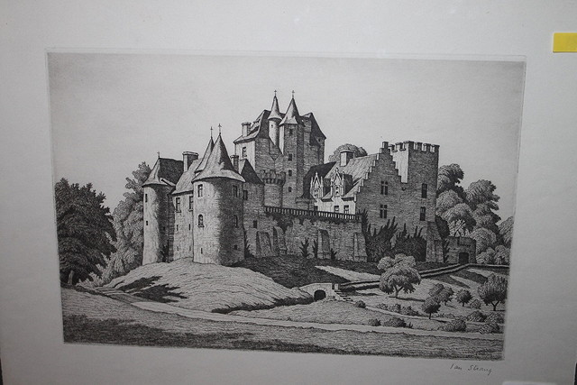 Appraisal: Ian Strang - Chateau de Fayrac etching signed and inscribed