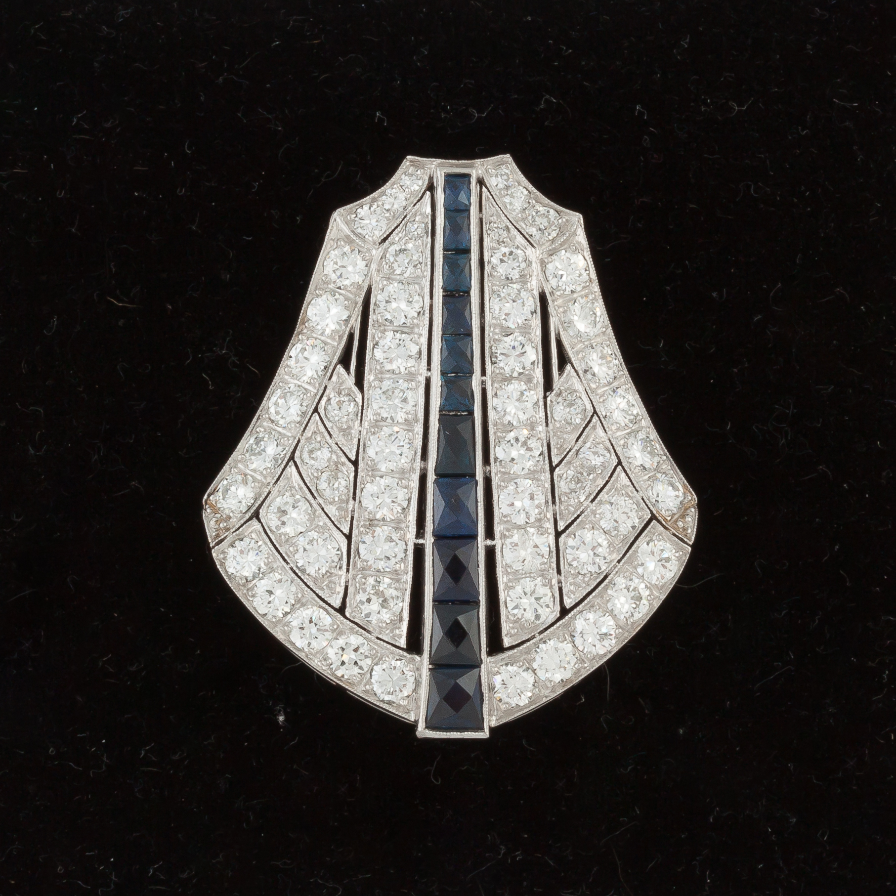 Appraisal: Platinum Art Deco Design Bell Shaped Brooch k white gold