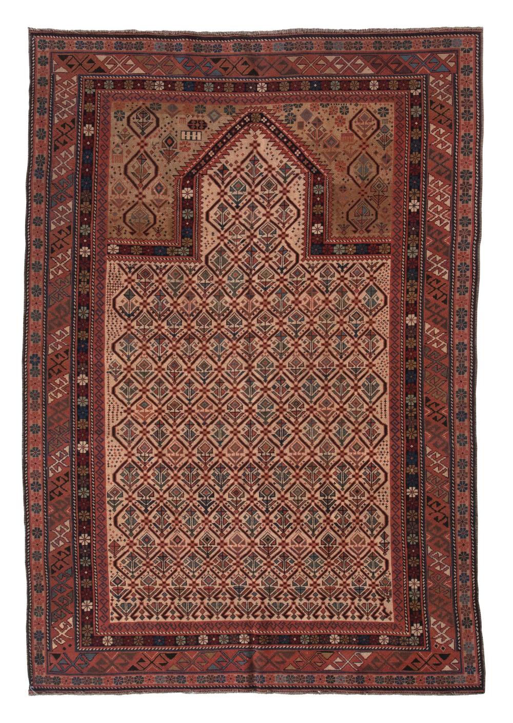 Appraisal: SHIRVAN DESIGN PRAYER RUG X EARLY ST CENTURYSHIRVAN DESIGN PRAYER