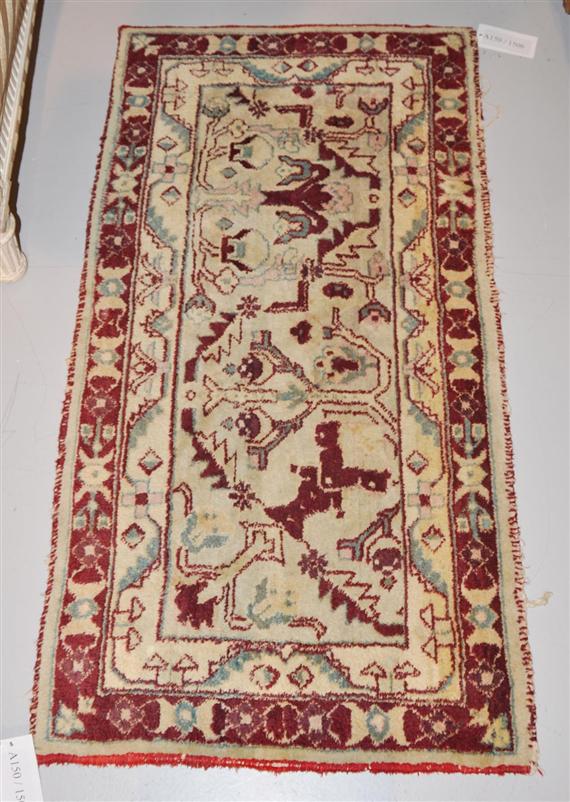 Appraisal: ANATOLIAN KILIM old Horizontally striped central field with a geometric