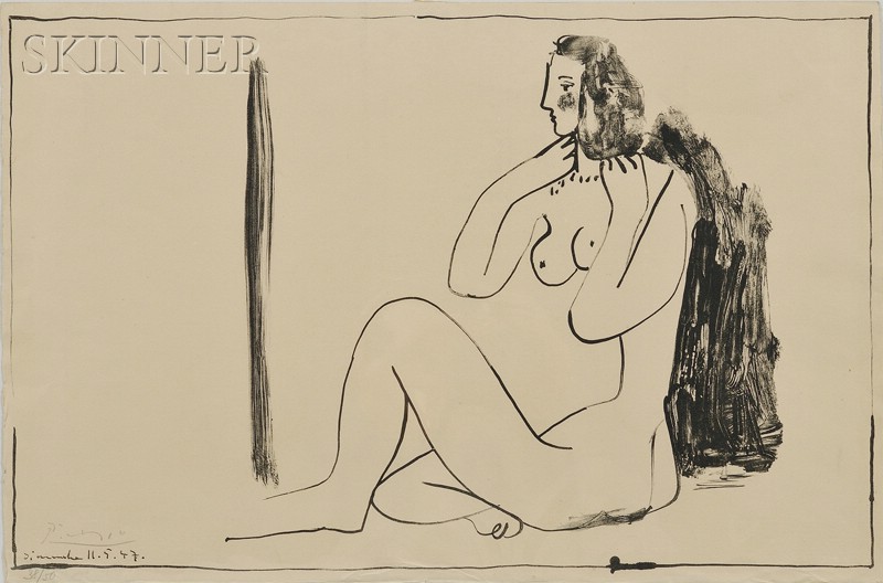 Appraisal: Pablo Picasso Spanish - Petite nue assis au miroir edition