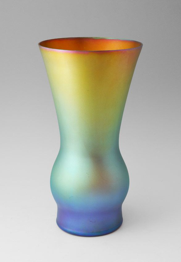 Appraisal: LARGE WMF MYRA VASE Amber glass with matte lustre reflecting