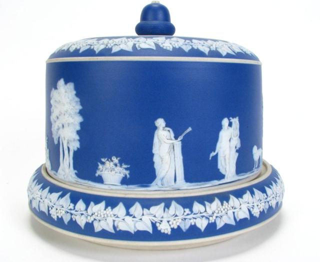 Appraisal: Wedgwood Covered Cameo Cheese Dish with Roman figure and acanthus