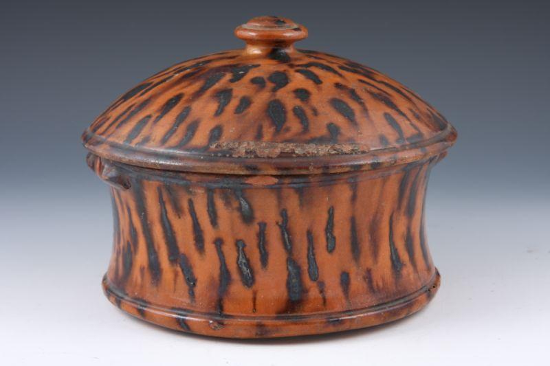 Appraisal: American Redware Covered Sugar Bowl mid th c att Pennsylvania