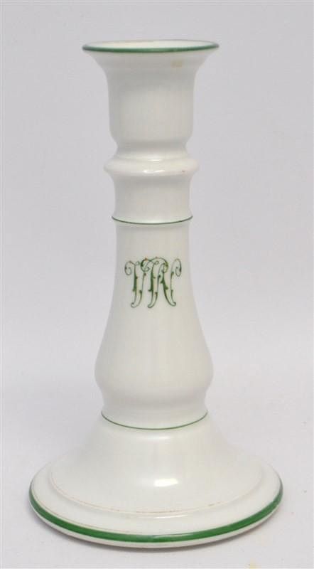 Appraisal: PLAINEMAISON LIMOGES PORCELAIN CANDLESTICK A scarce French Limoges c hand