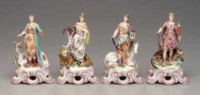 Appraisal: Derby figures The Four Continents four figures representing America alligator