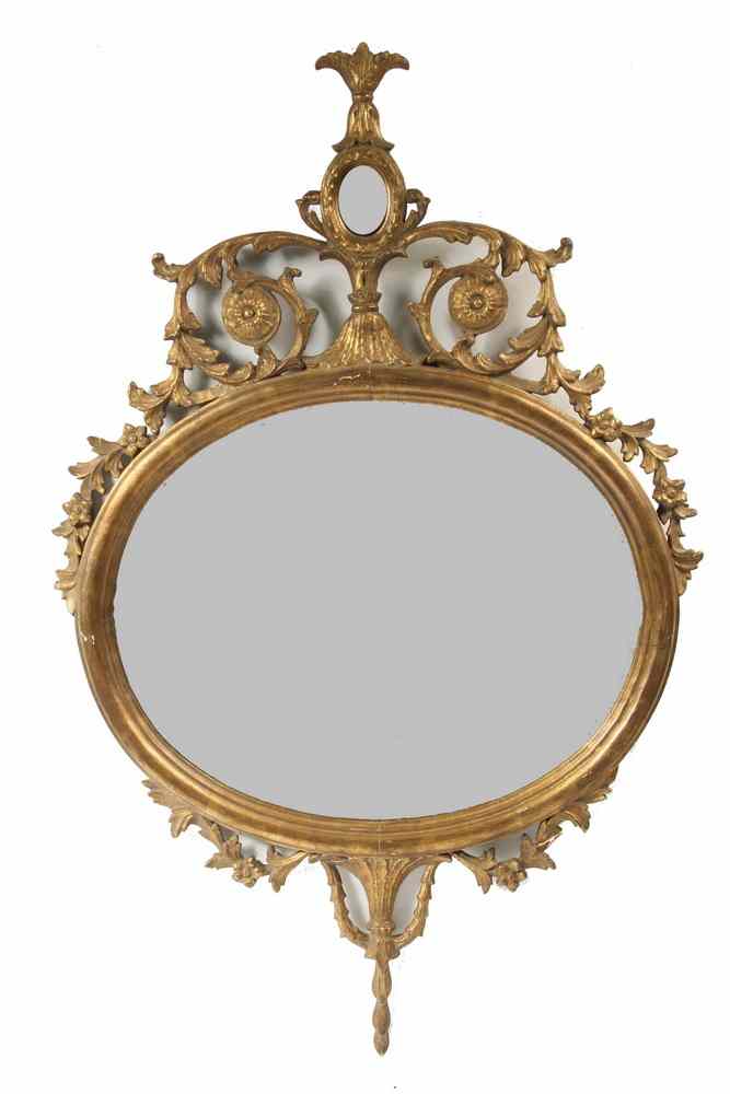 Appraisal: MIRROR - Late th c decorative carved and gesso gilt