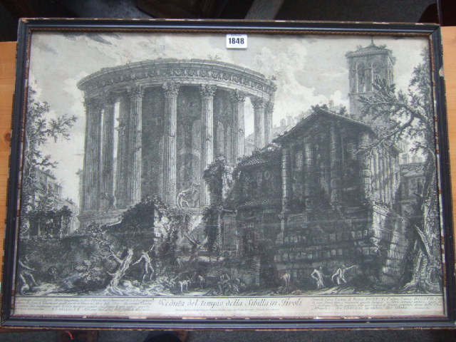 Appraisal: After Piranesi Veduta del tempio della Sibilla in Tivoli engraving